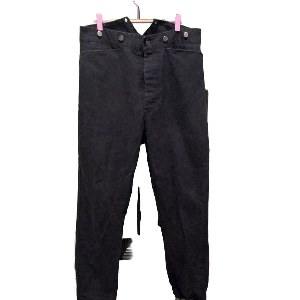 Frontier Classics Western Trousers Pants Men's 34 Black Button Fly Cotton